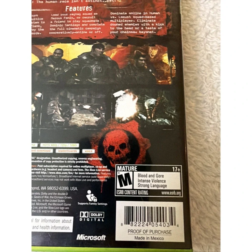 Gears of War Microsoft Xbox 360 Complete CIB Mature 2006 Epic Video Game
